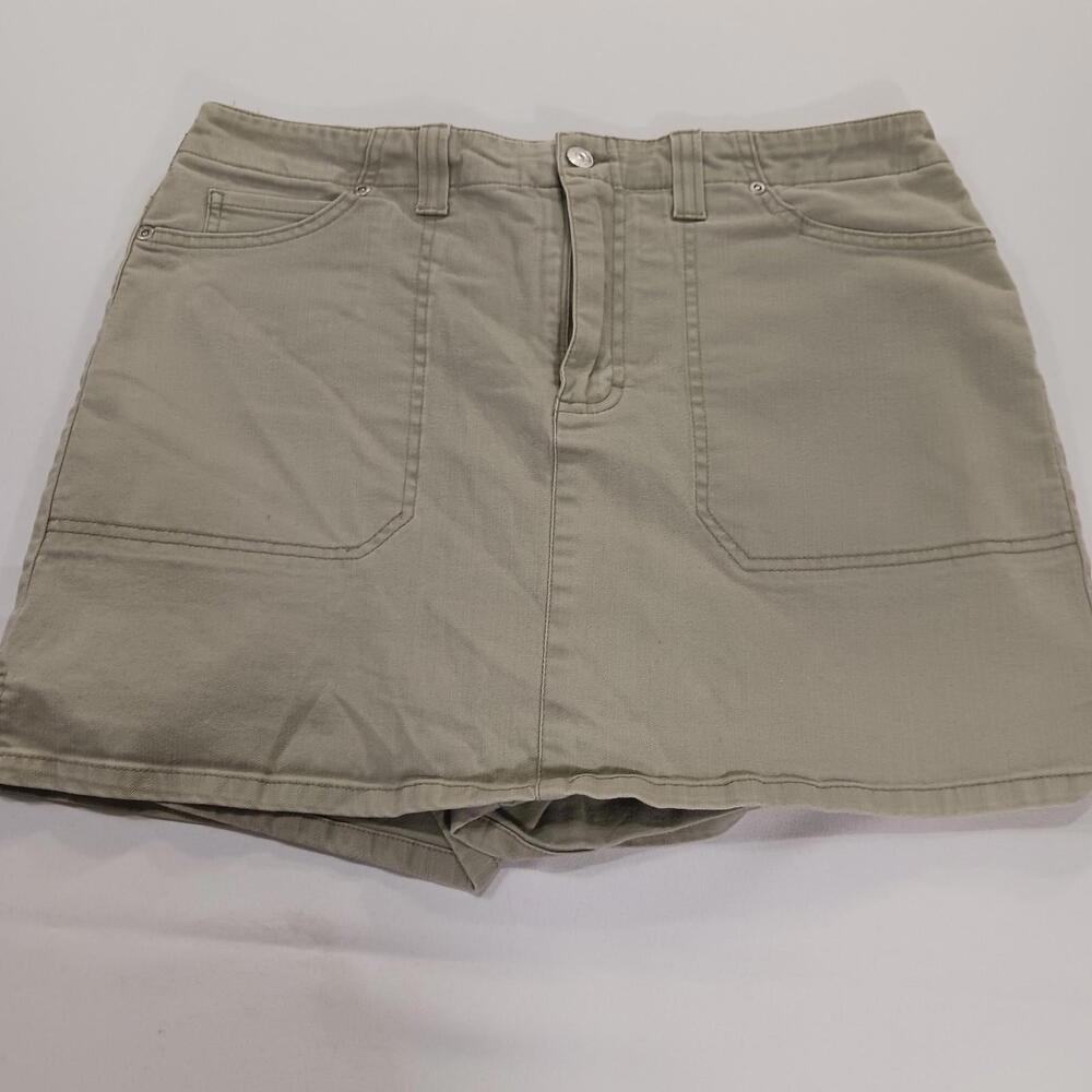Gloria Vanderbilt RN#89828 Women's Beige/Khaki Cotton Blend Denim Skort Size 12 - Picture 14 of 16